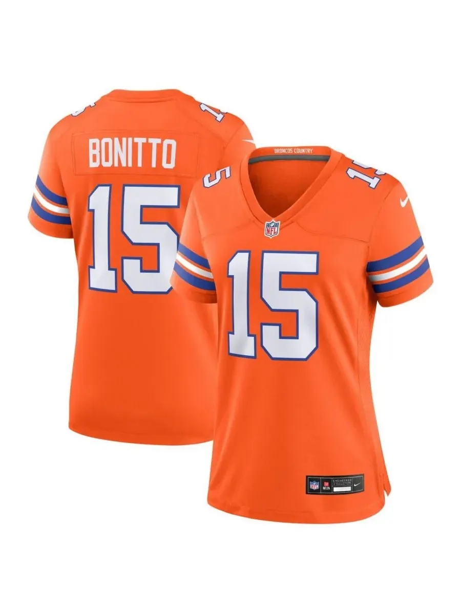 Nike Женская оранжевая футболка Nik Bonitto Denver Broncos Alternate 2 Mile High Collection 1977 — изображение 1 из 3