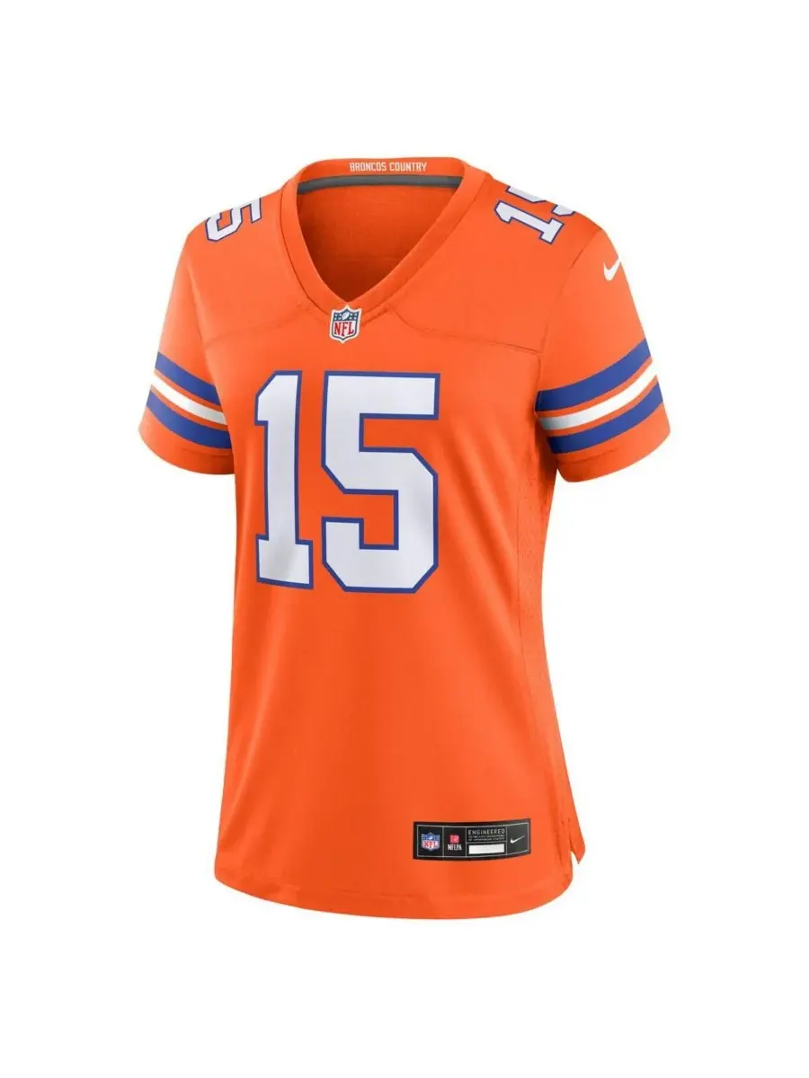 Nike Женская оранжевая футболка Nik Bonitto Denver Broncos Alternate 2 Mile High Collection 1977 — изображение 2 из 3