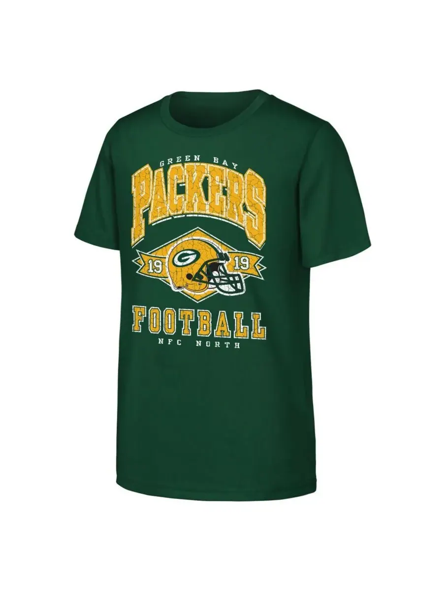 Outerstuff Футболка для мальчиков и девочек с символикой команды Green Bay Packers, посвященная — изображение 1 из 1, зеленый