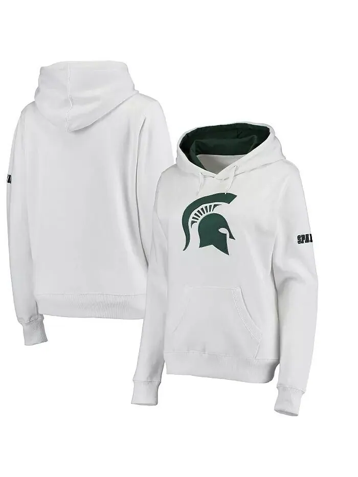 Белый женский пуловер с большим логотипом Michigan State Spartans Stadium Athletic — изображение 1 из 4