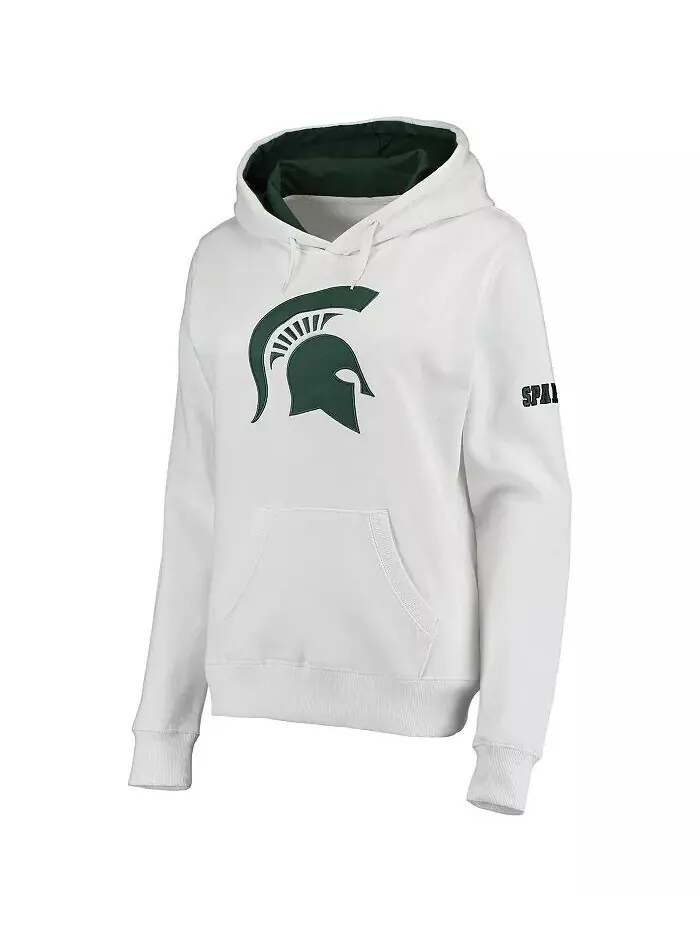 Белый женский пуловер с большим логотипом Michigan State Spartans Stadium Athletic — изображение 4 из 4