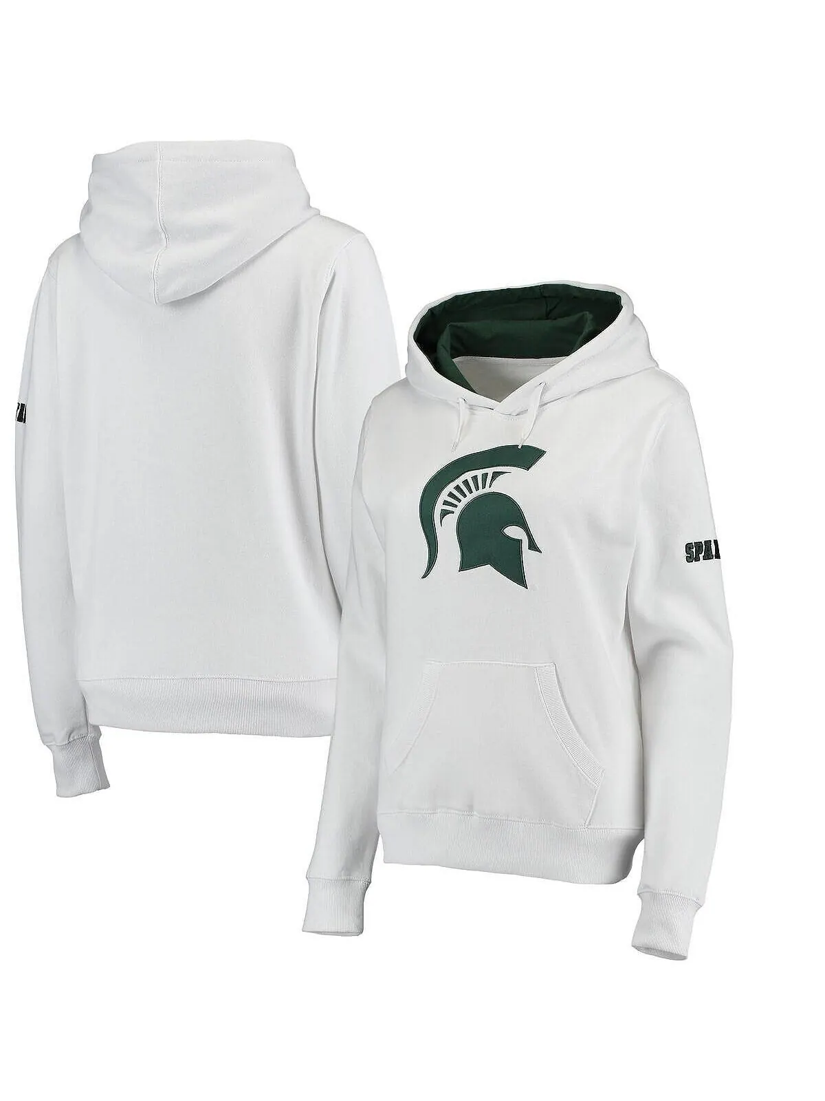Белый женский пуловер с большим логотипом Michigan State Spartans Stadium Athletic — изображение 1 из 4