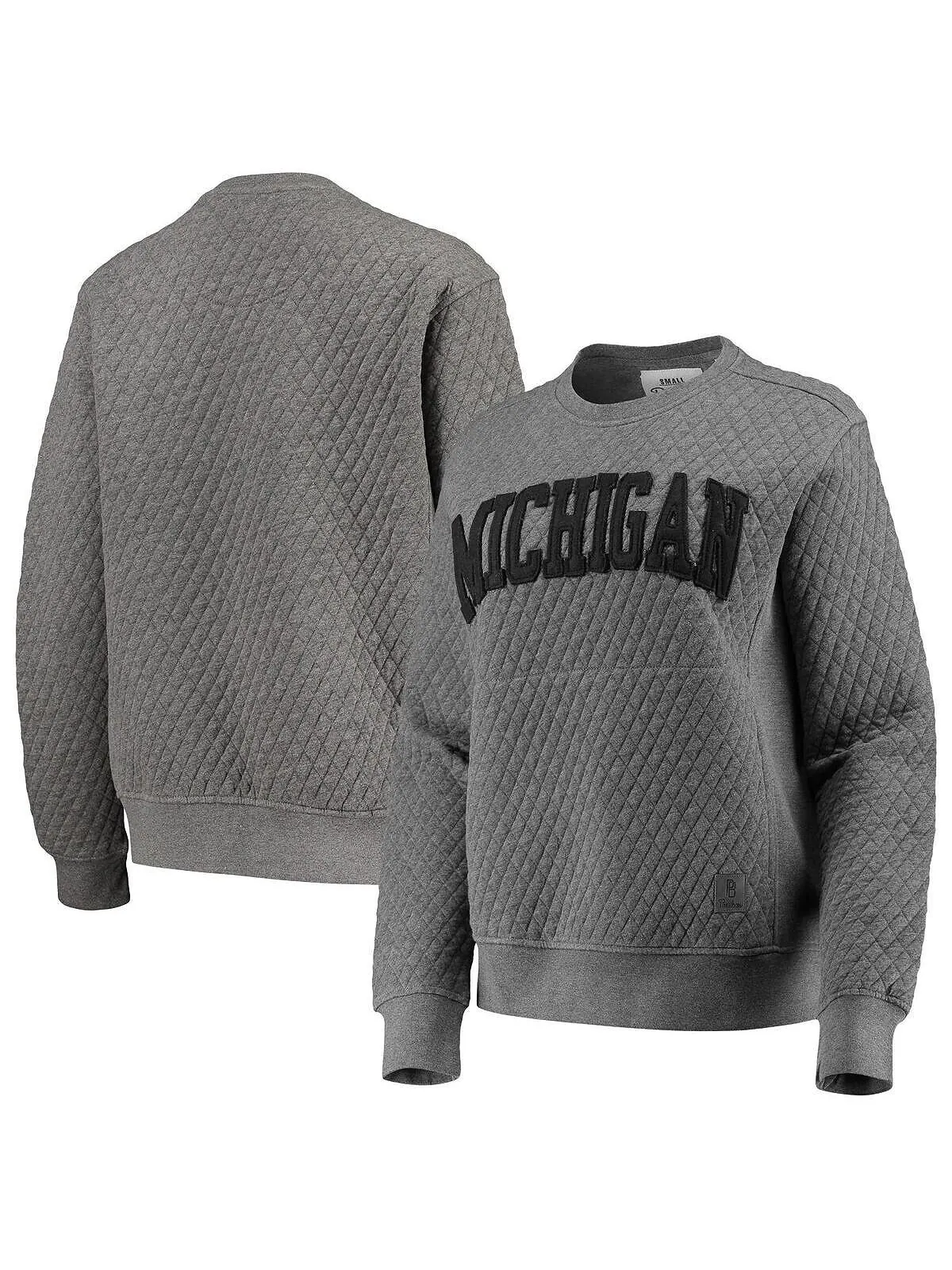 Женский стеганый пуловер с принтом Heather Charcoal Michigan Wolverines Moose Pressbox