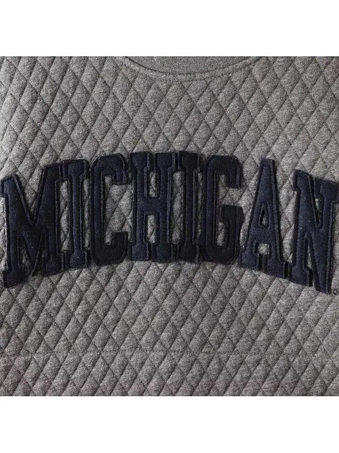 Женский стеганый пуловер с принтом Heather Charcoal Michigan Wolverines Moose Pressbox — изображение 2 из 4