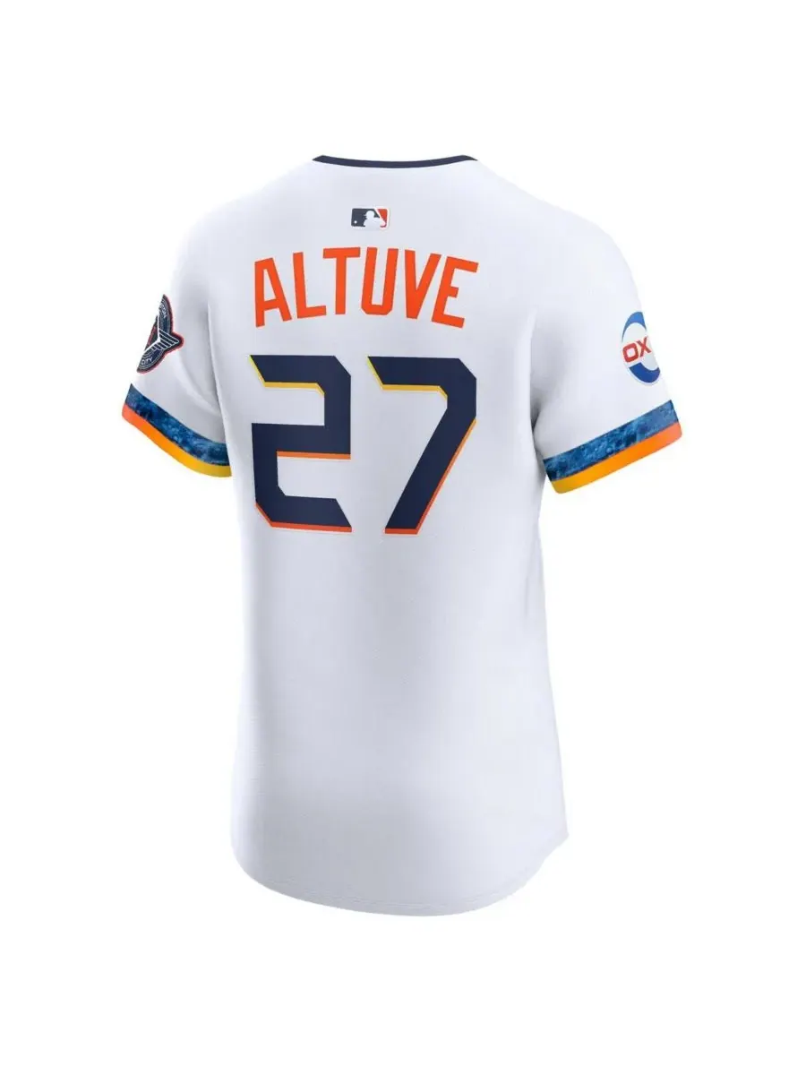 Nike Мужская белая футболка Хосе Алтуве, Houston Astros 2025 City Connect Elite Player Jersey — изображение 3 из 3, белый