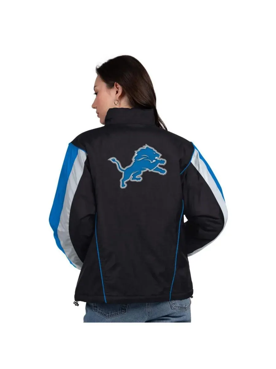 Starter Женская черно-синяя куртка Detroit Lions Thursday Night Gridiron с половинной молнией — изображение 2 из 2