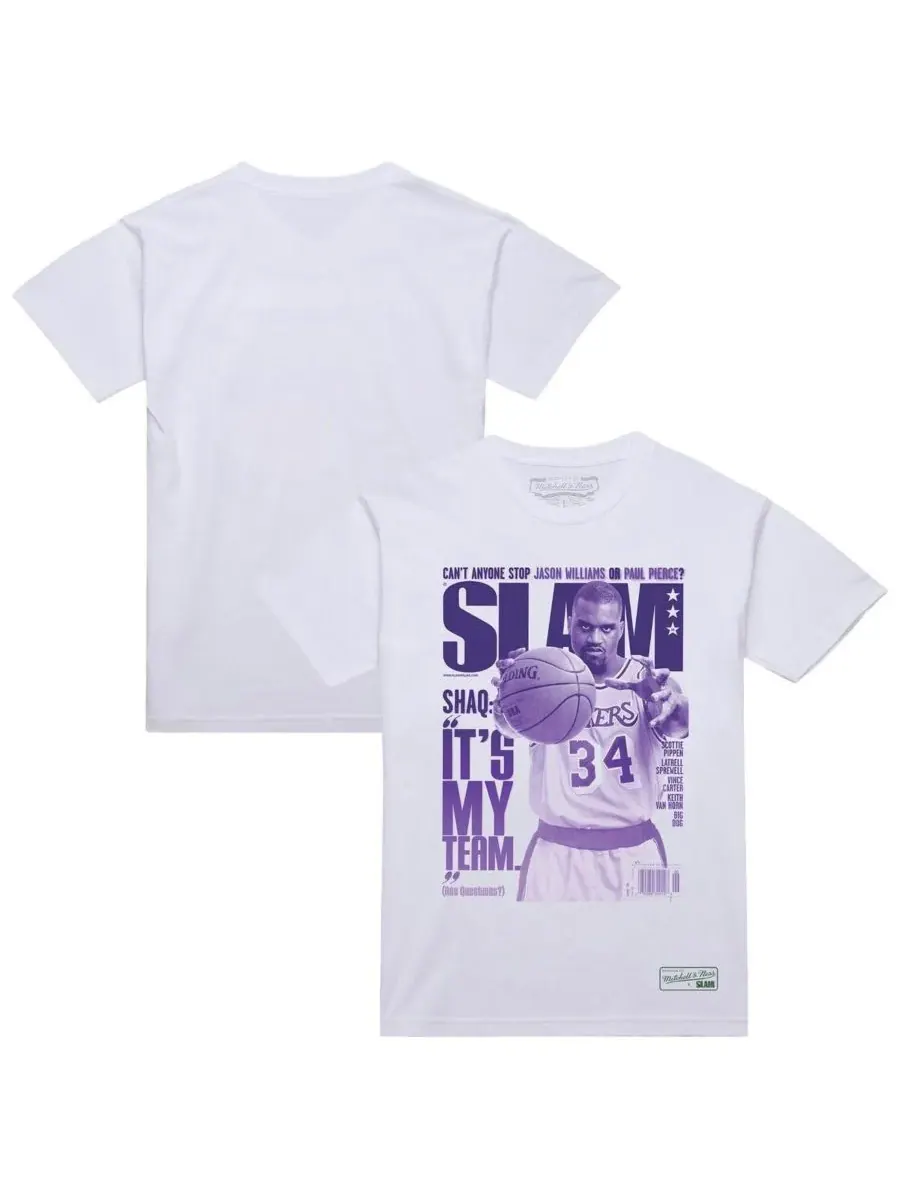 Mitchell & Ness Мужская белая футболка Shaquille O'Nel Los Angeles Lakers SLAM Gradient — изображение 1 из 3, белый