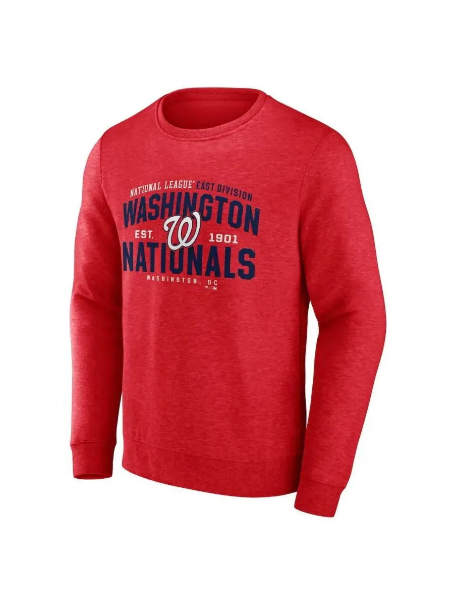 Fanatics Мужская толстовка-пуловер Washington Nationals Classic Move красного меланжевого цвета — изображение 2 из 3, красный