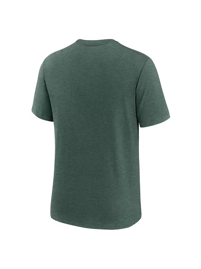 Мужская футболка Heather Green Athletics Logo Tri-Blend Nike — изображение 3 из 3
