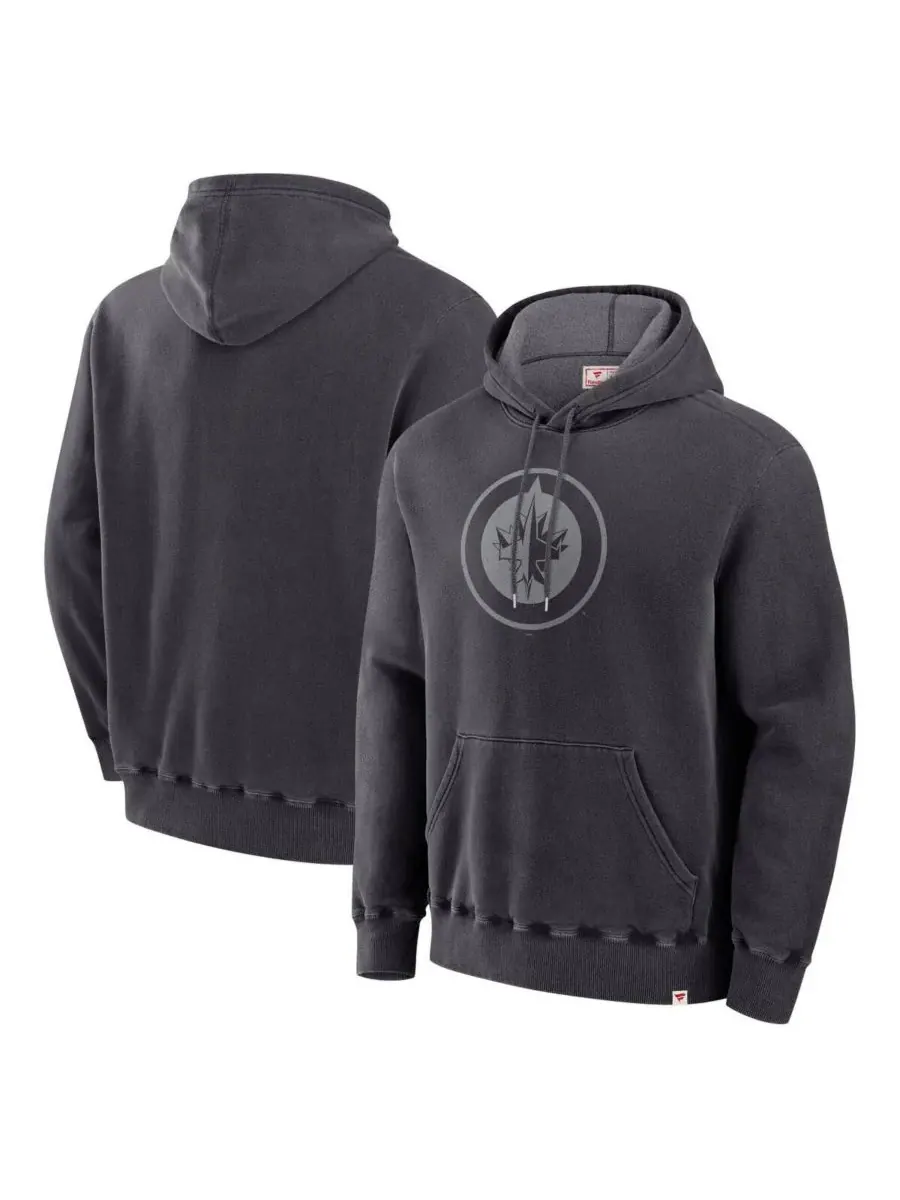 Fanatics Мужская черная толстовка с капюшоном Winnipeg Jets, произведено в Канаде — изображение 1 из 3, черный