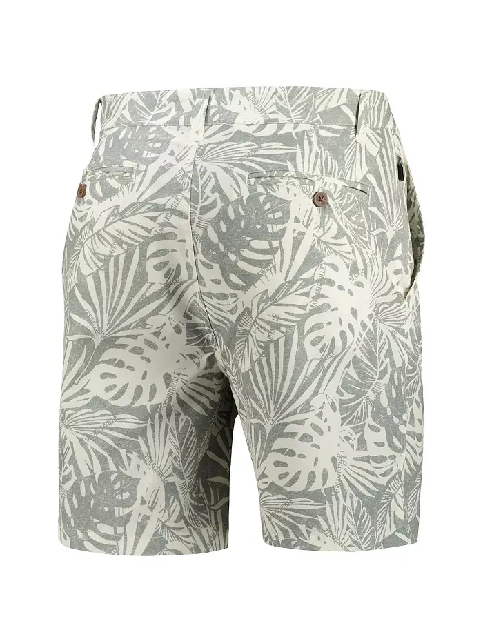 Мужские серые шорты Cleveland Browns Sandwashed Monstera Print Amphib Margaritaville — изображение 2 из 3