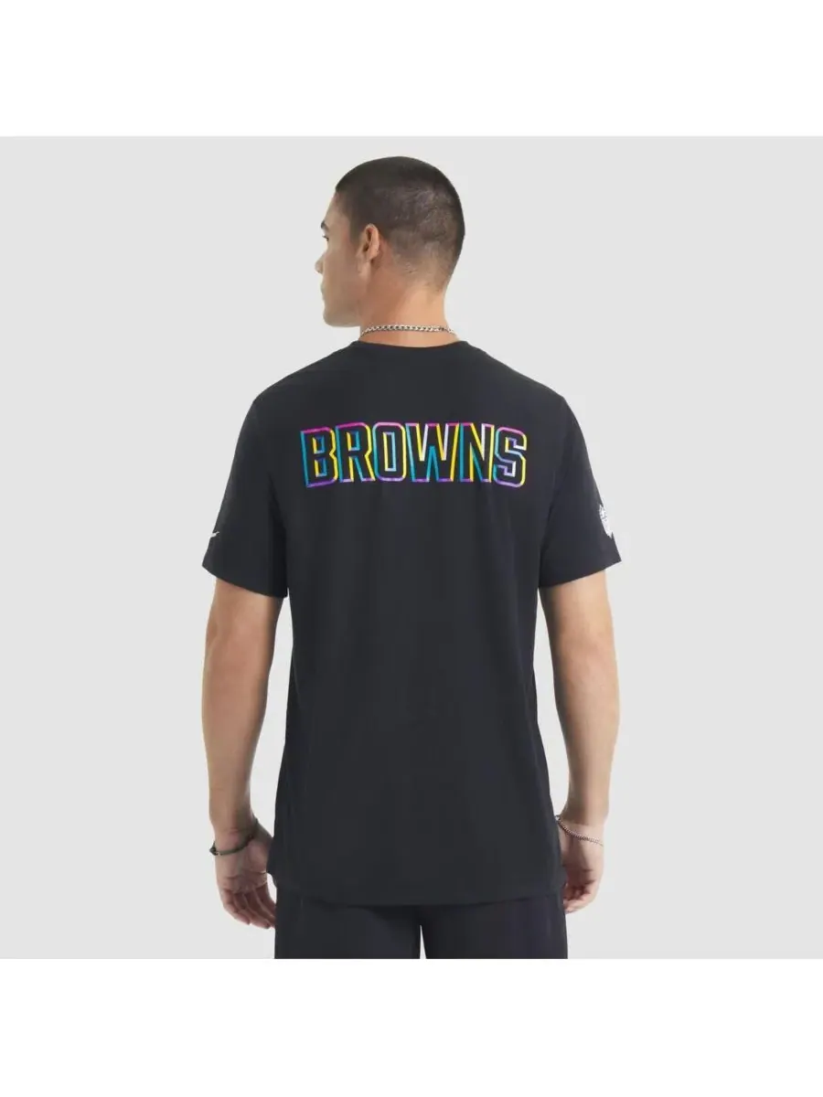 Nike Мужская черная футболка Cleveland Browns 2025 NFL Crucial Catch Tri-Blend Dri-FIT — изображение 2 из 5, черный