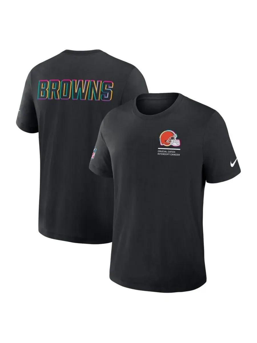 Nike Мужская черная футболка Cleveland Browns 2025 NFL Crucial Catch Tri-Blend Dri-FIT — изображение 4 из 5, черный