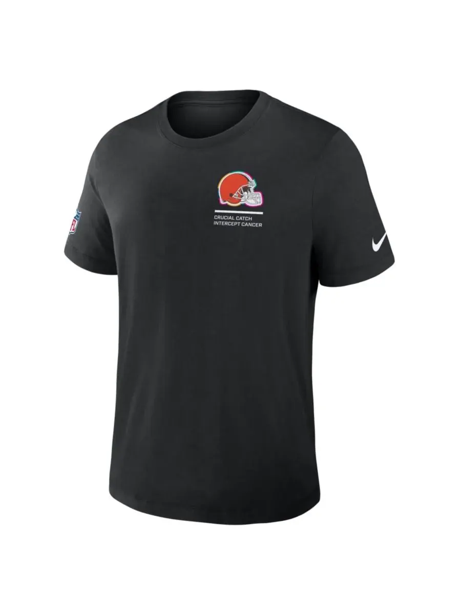 Nike Мужская черная футболка Cleveland Browns 2025 NFL Crucial Catch Tri-Blend Dri-FIT — изображение 5 из 5, черный