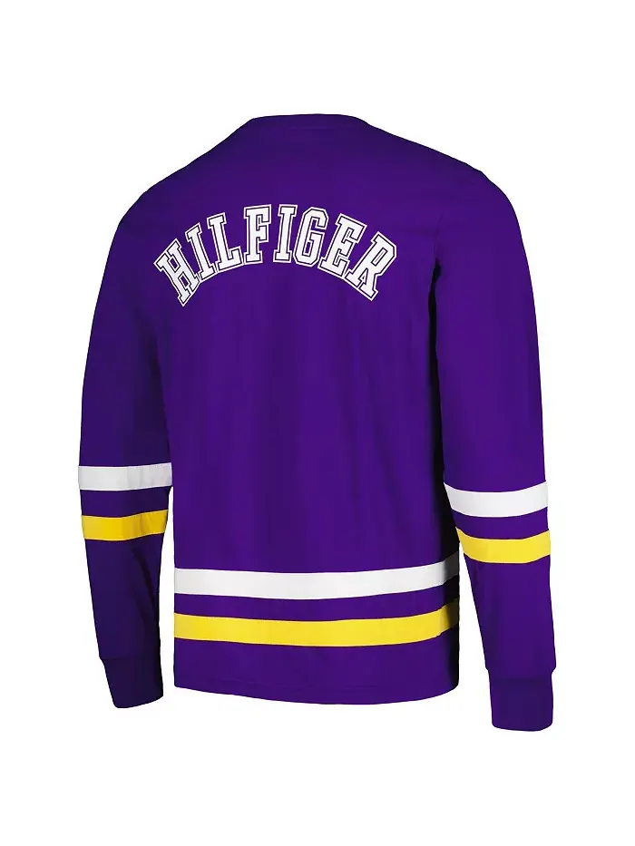 Мужская фиолетово-золотая футболка с длинным рукавом Minnesota Vikings Nolan Tommy Hilfiger — изображение 2 из 3