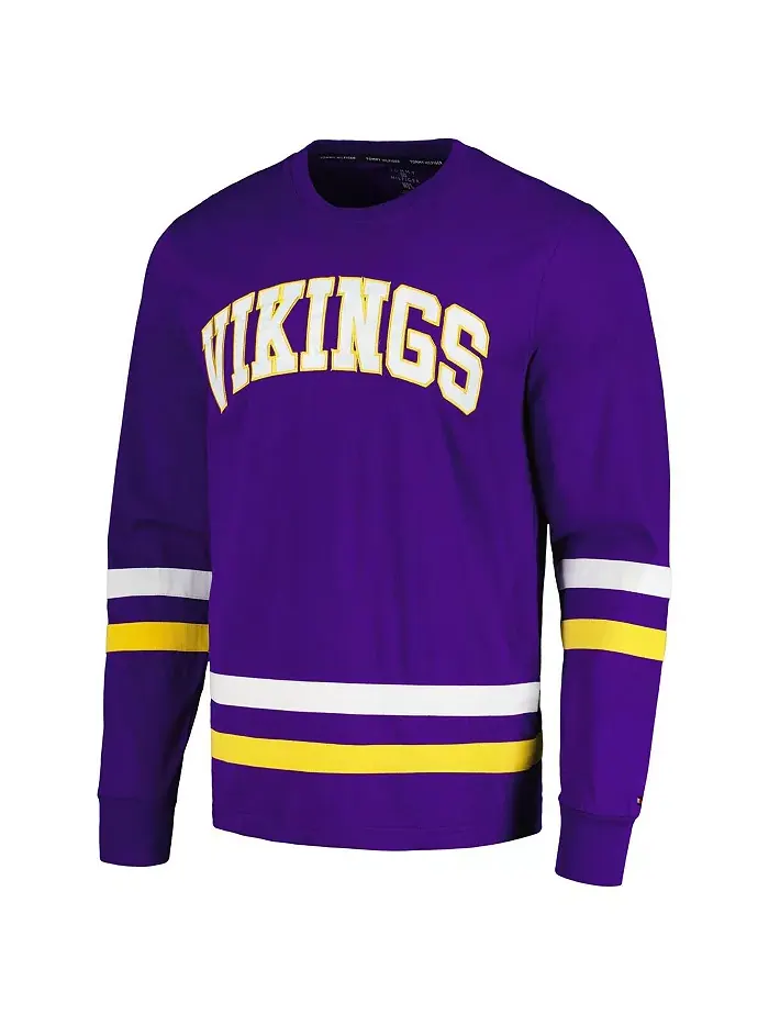 Мужская фиолетово-золотая футболка с длинным рукавом Minnesota Vikings Nolan Tommy Hilfiger — изображение 3 из 3