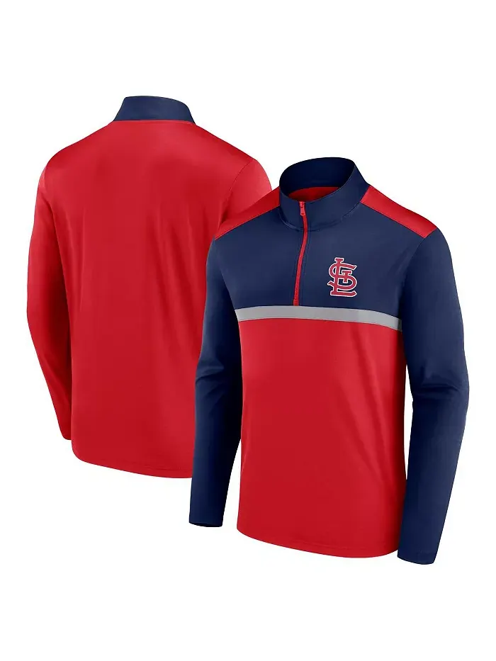 Мужская красная толстовка St. Louis Cardinals Unstoppable с молнией на четверть Fanatics — изображение 1 из 3