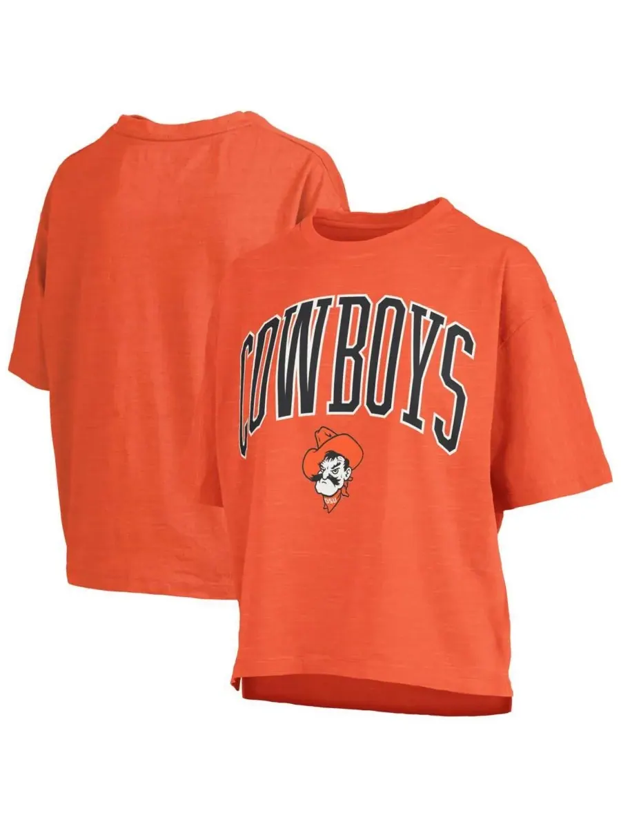 Pressbox Женская оранжевая футболка Oklahoma State Cowboys с логотипом Nelson Arch Over Logo — изображение 1 из 3, оранжевый