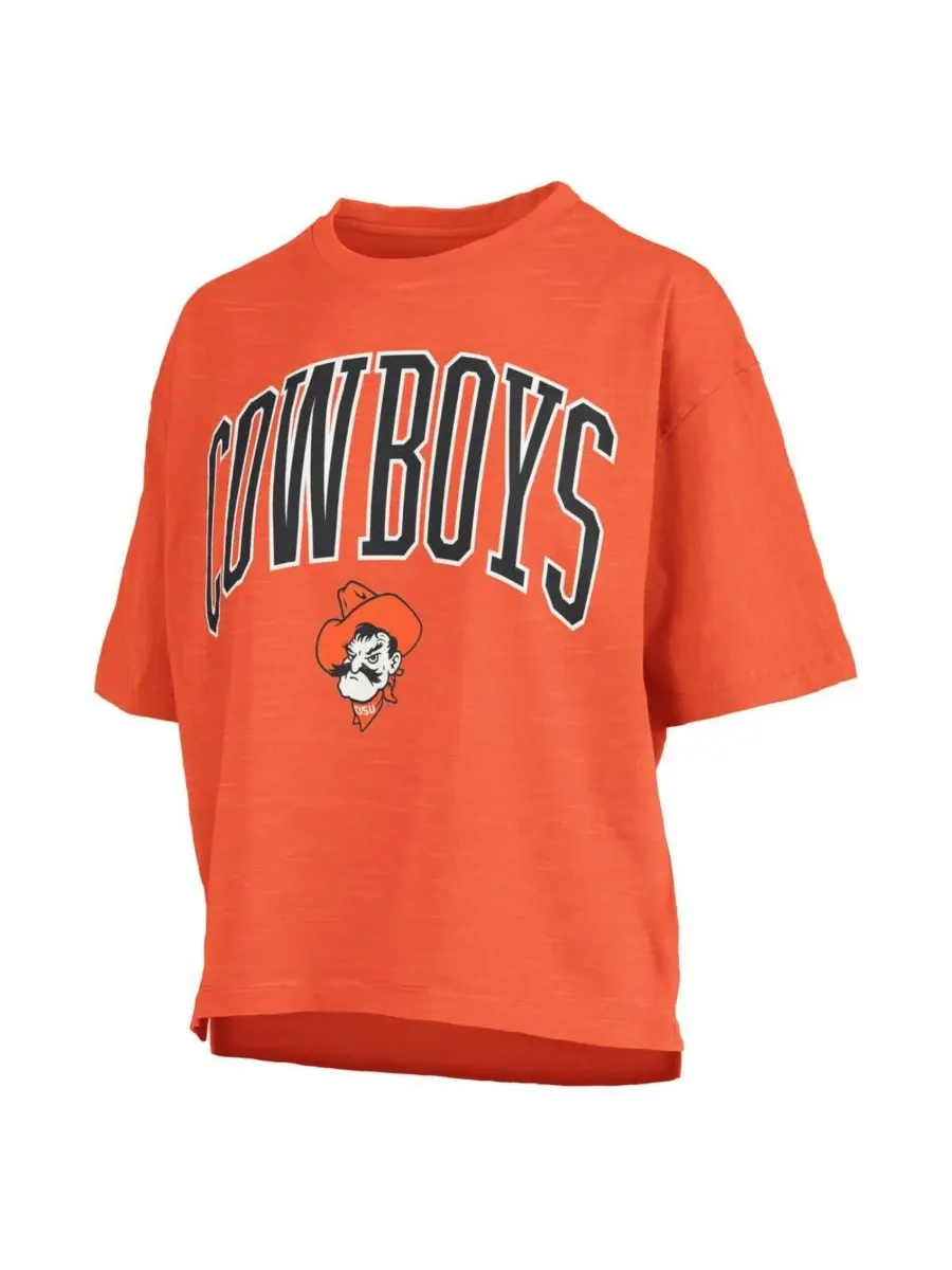 Pressbox Женская оранжевая футболка Oklahoma State Cowboys с логотипом Nelson Arch Over Logo — изображение 2 из 3, оранжевый
