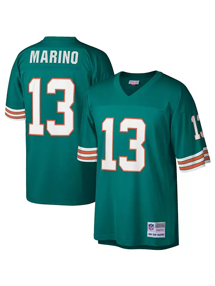 Мужская реплика джерси Dan Marino Aqua Miami Dolphins Legacy Mitchell & Ness — изображение 1 из 3