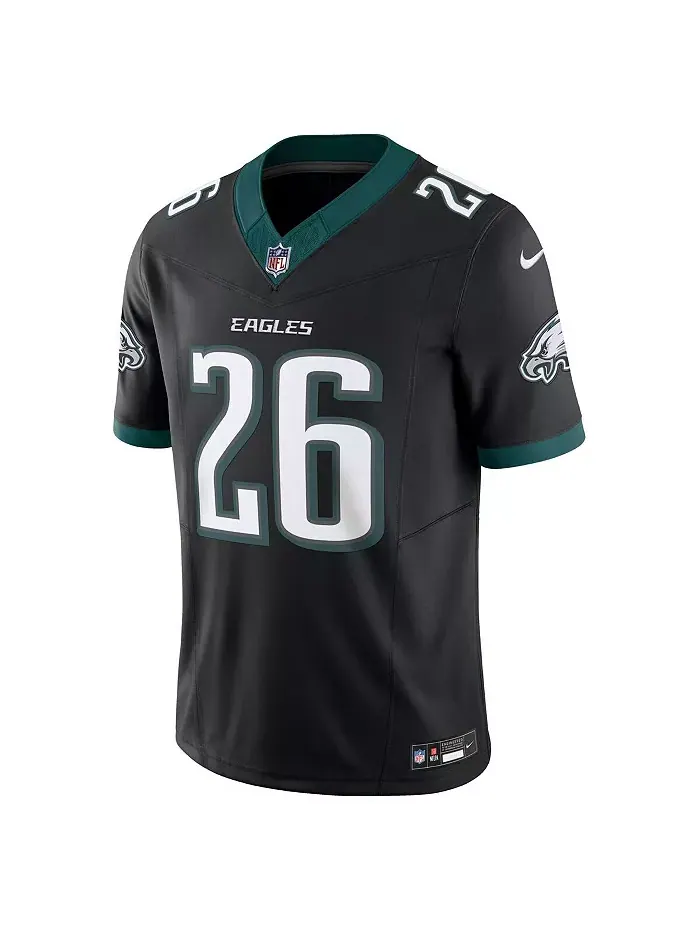 Мужская лимитированная джерси Philadelphia Eagles Vapor F.U.S.E. черного цвета с именем Saquon — изображение 2 из 3