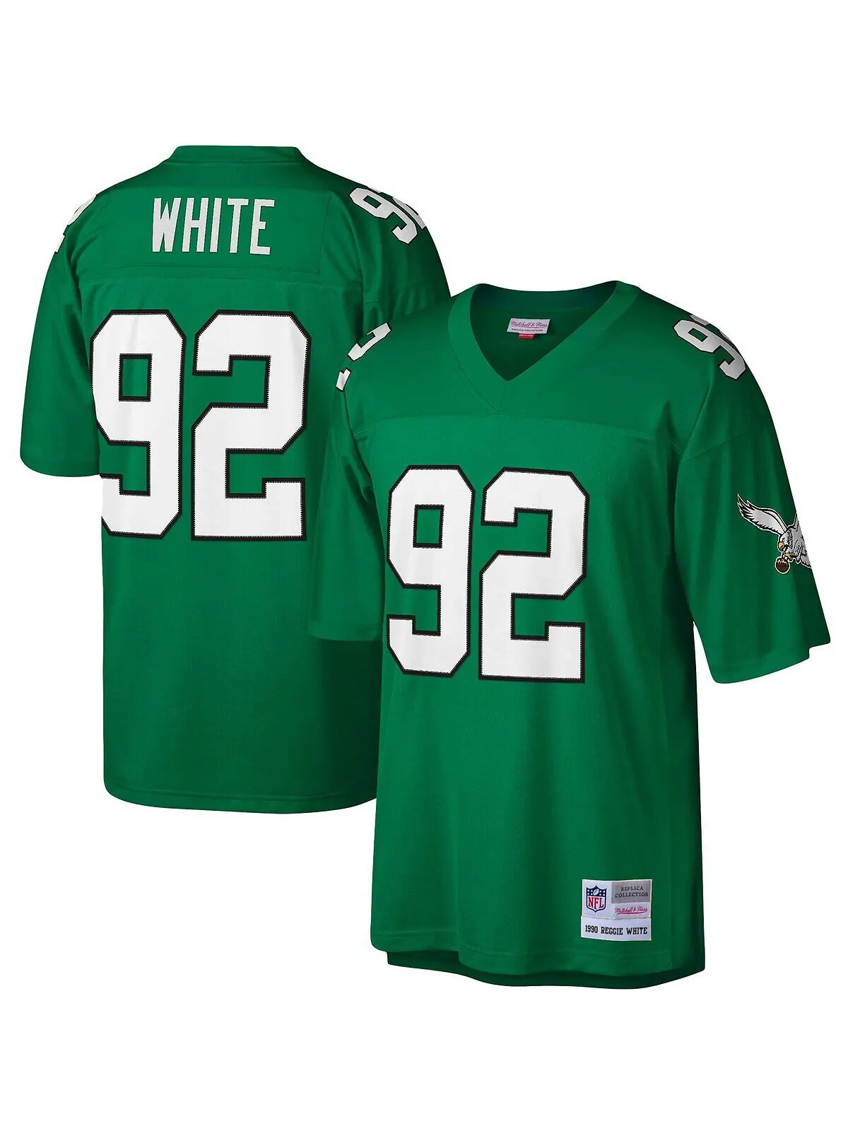 Мужская футболка Reggie White Kelly Green Philadelphia Eagles Legacy Replica Mitchell & Ness — изображение 1 из 3, зеленый