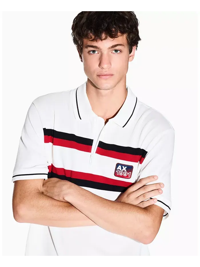 Мужская поло с цветными блоками и воротником на молнии A|X Armani Exchange — изображение 4 из 5