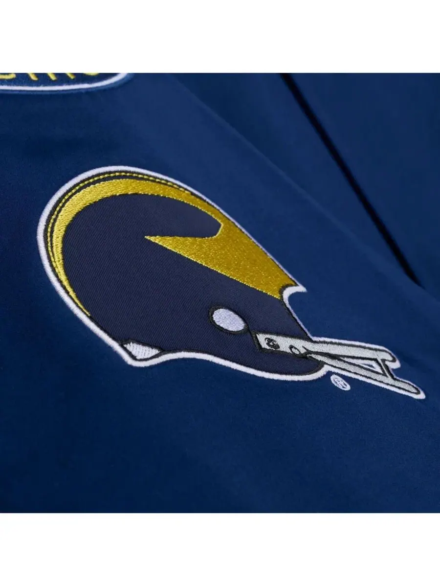 Мужская темно-синяя куртка Michigan Wolverines Double Clutch из легкого атласа с застежкой на все — изображение 4 из 5