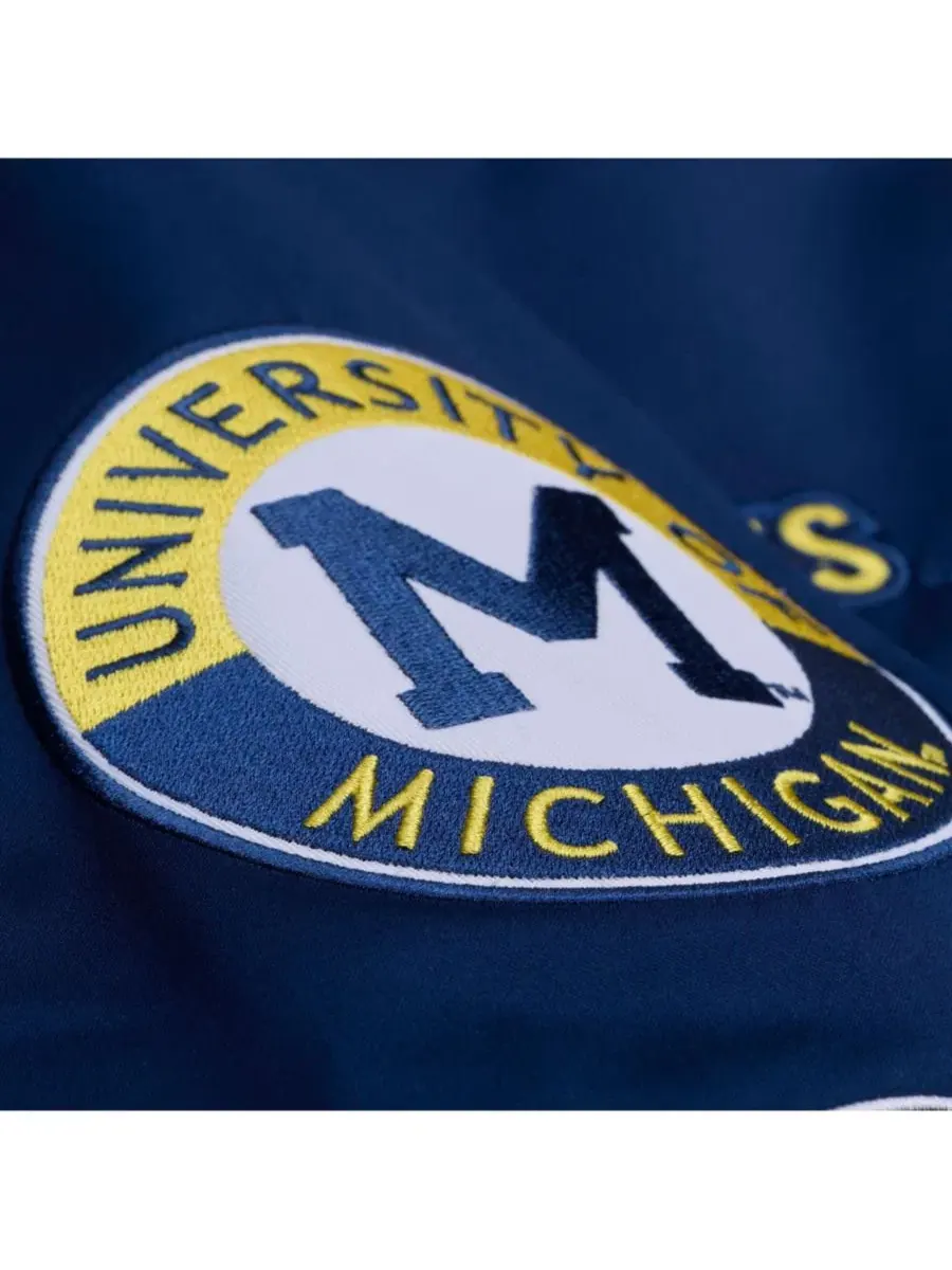Мужская темно-синяя куртка Michigan Wolverines Double Clutch из легкого атласа с застежкой на все — изображение 5 из 5