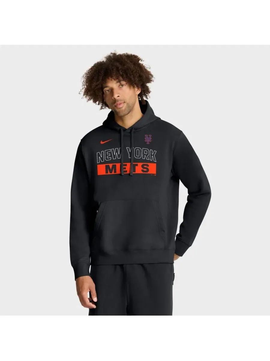Мужская черная толстовка New York Mets Primetime Club Nike — изображение 1 из 4, черный
