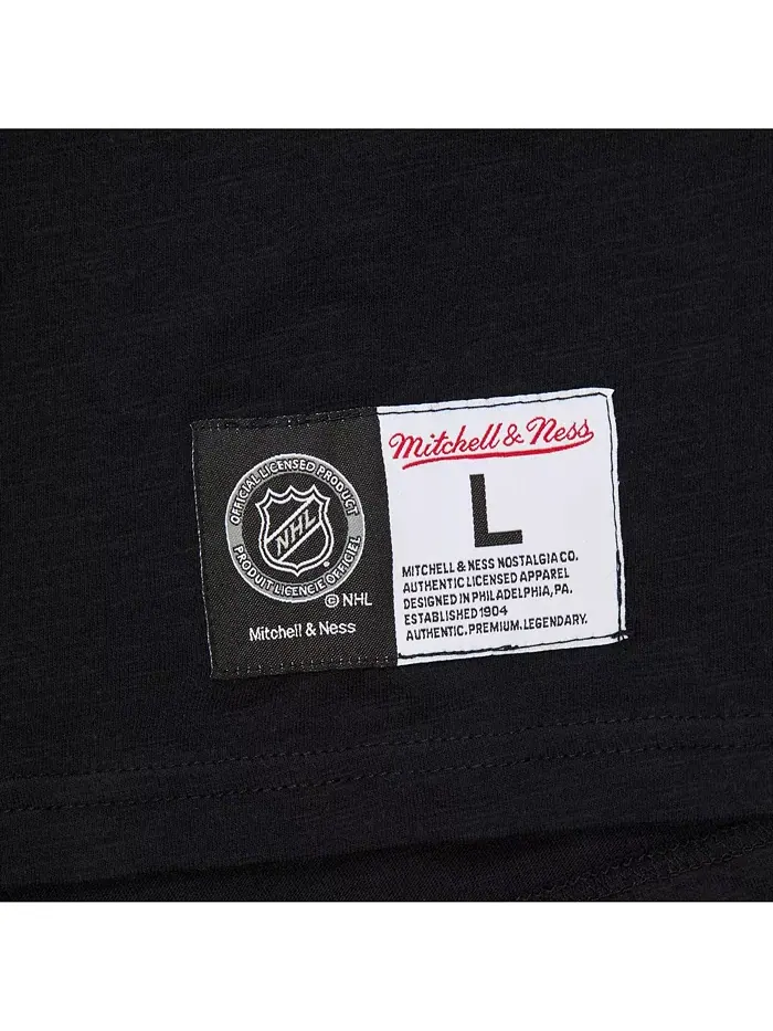 Мужская черная/голубая футболка Utah Mammoth Legendary Slub с длинным рукавом реглан Mitchell & Ness — изображение 3 из 5