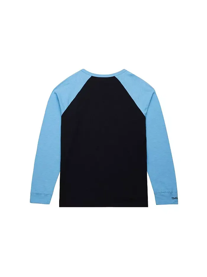Мужская черная/голубая футболка Utah Mammoth Legendary Slub с длинным рукавом реглан Mitchell & Ness — изображение 4 из 5