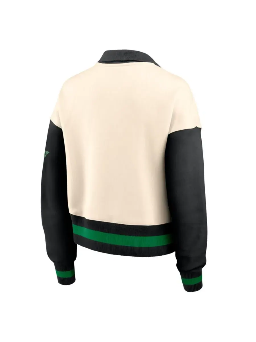 Женский укороченный свитшот с четверть-замком Oversized Legacy Color Block Nike — изображение 3 из 3, натуральный черный