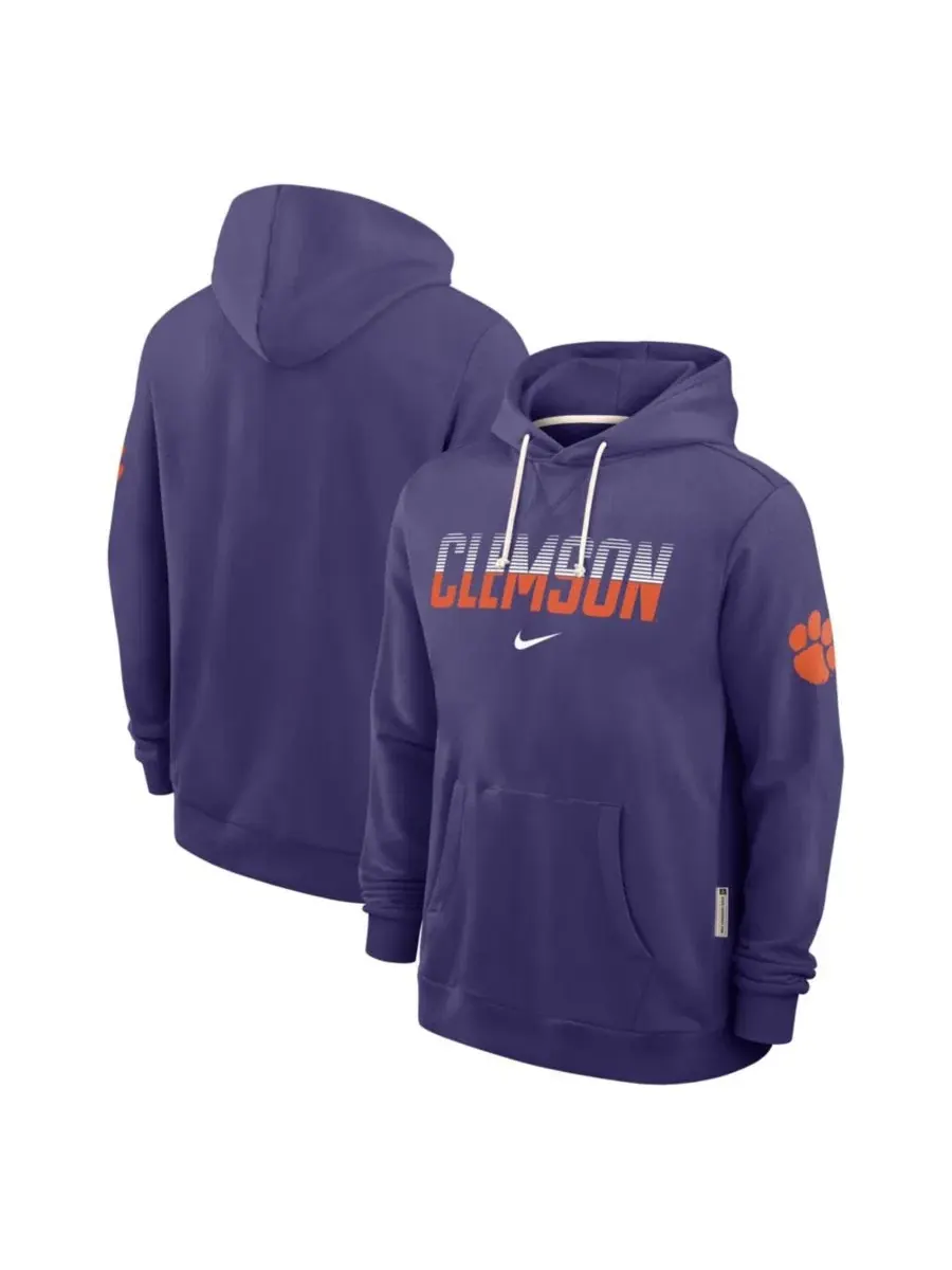 Худи Nike Clemson Tigers 2026 Sideline Standard Issue Dri-FIT — изображение 1 из 2, фиолетовый