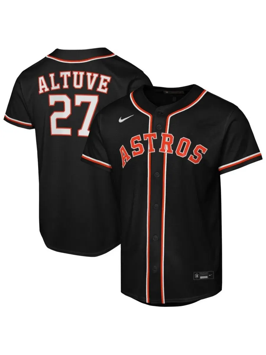 Детская футболка-джерси с именем и номером игрока Jose Altuve Nike — изображение 1 из 3, черный