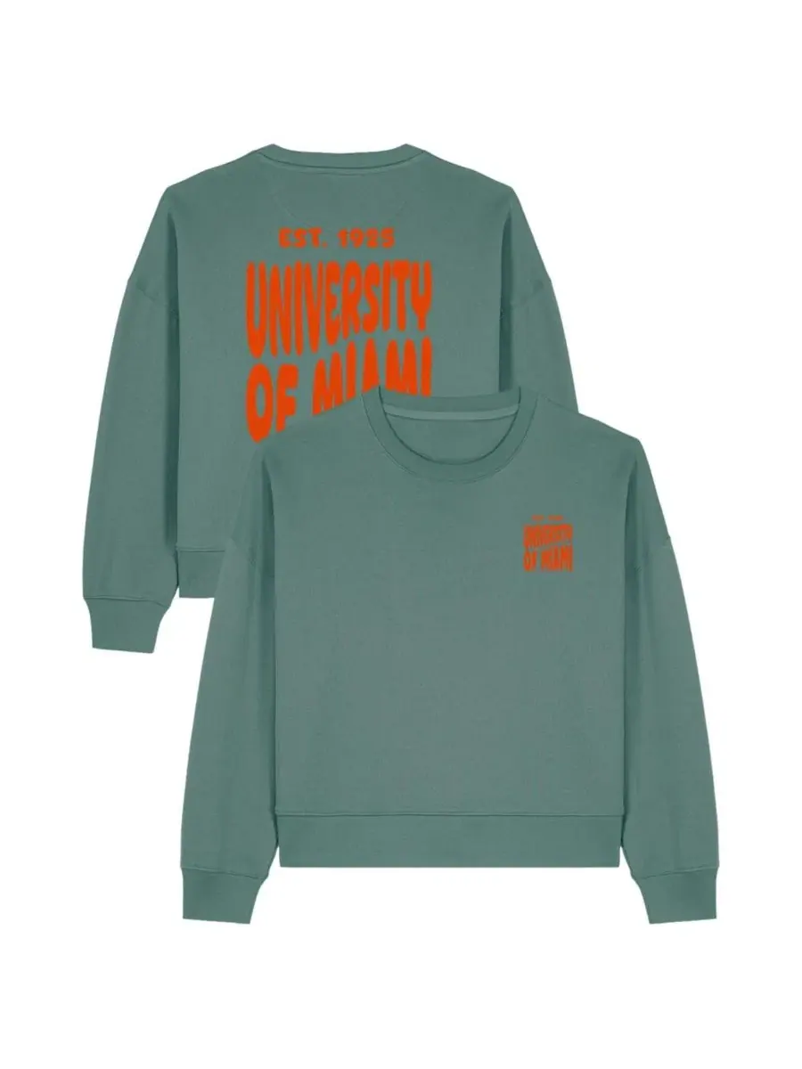 Женский свитшот Cloud с принтом Miami Hurricanes Uscape Apparel — изображение 1 из 4, зеленый