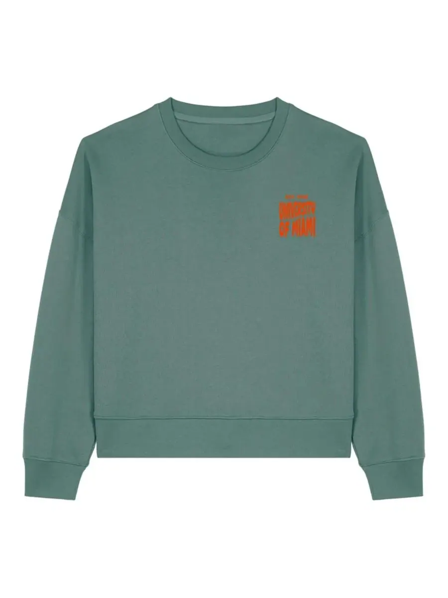 Женский свитшот Cloud с принтом Miami Hurricanes Uscape Apparel — изображение 2 из 4, зеленый