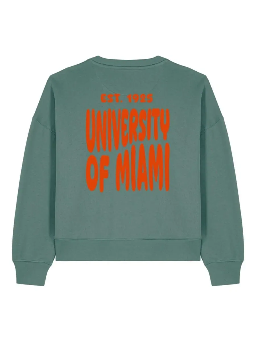 Женский свитшот Cloud с принтом Miami Hurricanes Uscape Apparel — изображение 3 из 4, зеленый