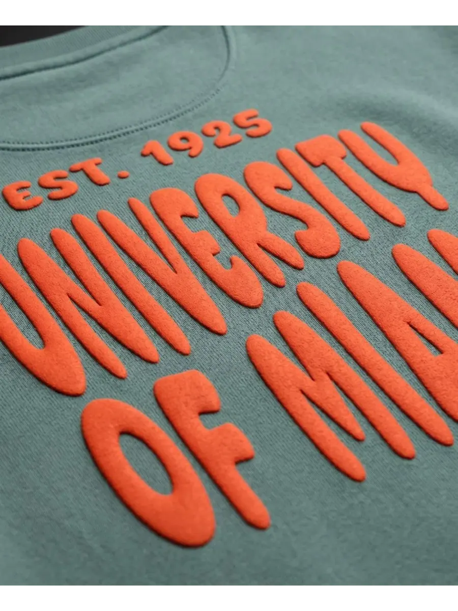 Женский свитшот Cloud с принтом Miami Hurricanes Uscape Apparel — изображение 4 из 4, зеленый