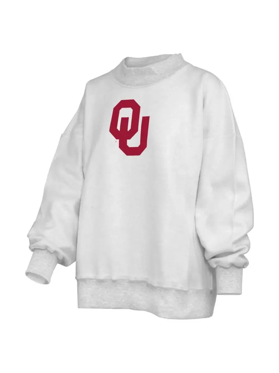 Свитшот женский с принтом Oklahoma Sooners Reversible Pressbox — изображение 4 из 5, серый