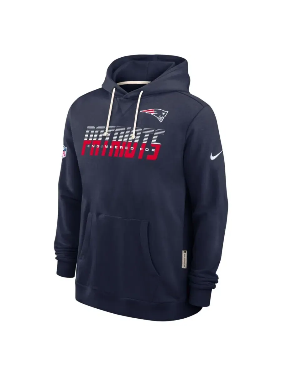Худи с капюшоном New England Patriots Sideline Standard Issue Dri-FIT Nike — изображение 2 из 3, темно-синий