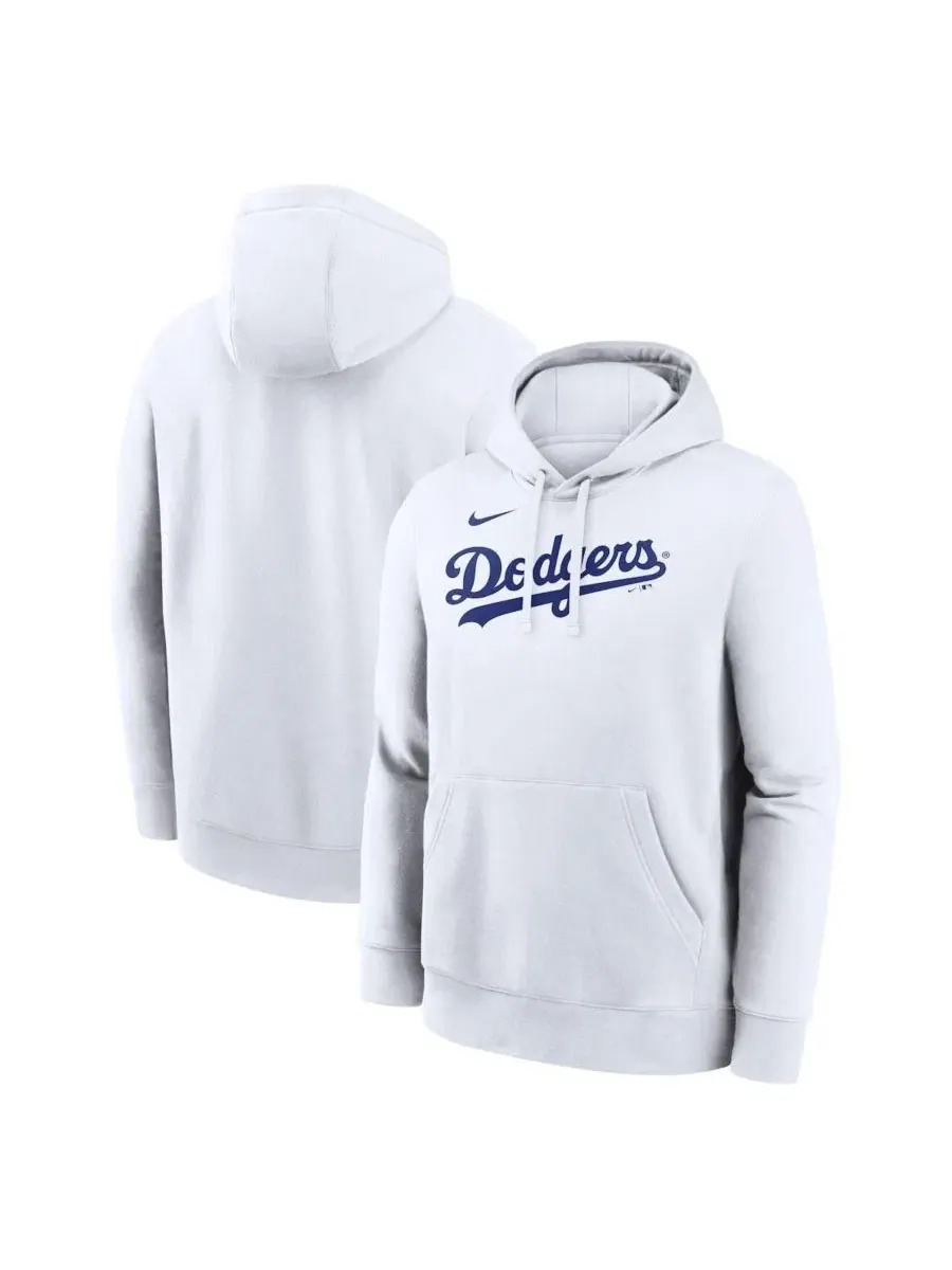Худи с капюшоном Dri-Fit Club Los Angeles Dodgers Nike — изображение 1 из 3, белый