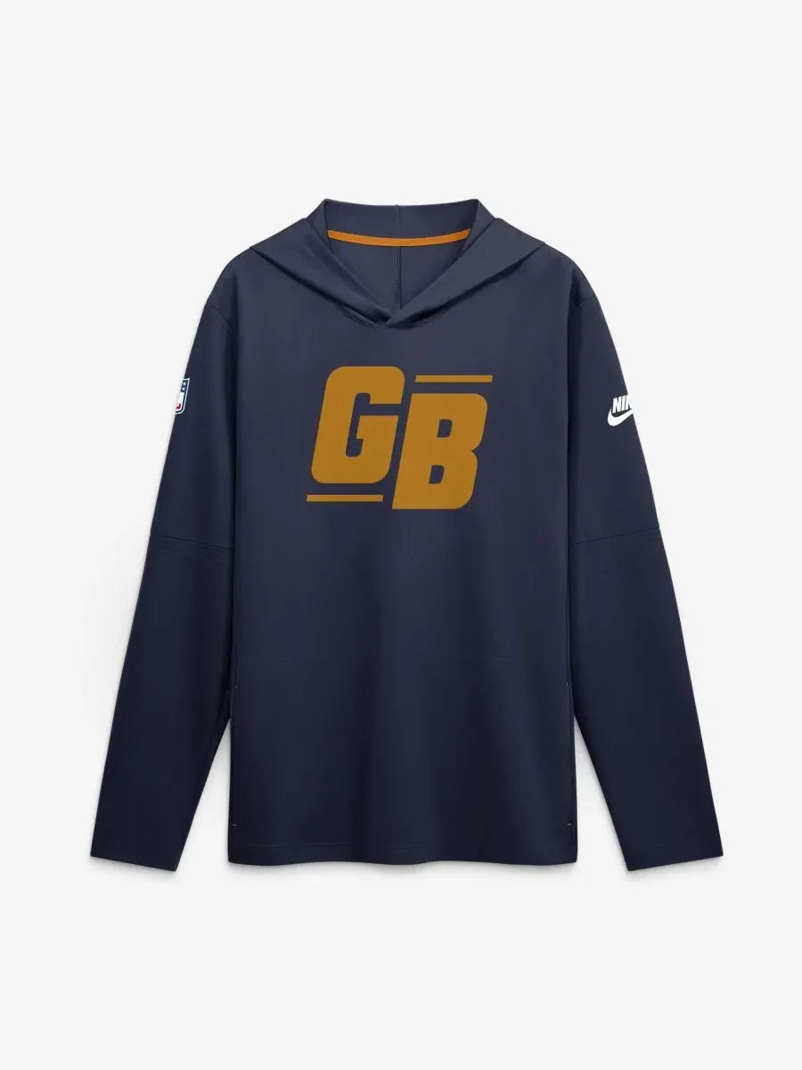 Футболка с капюшоном и длинным рукавом Dri-FIT Sideline Nike — изображение 1 из 4, темно-синий