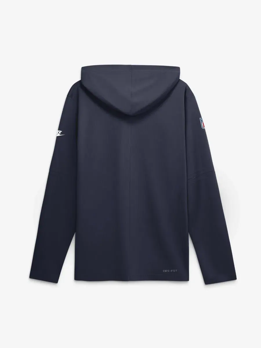 Футболка с капюшоном и длинным рукавом Dri-FIT Sideline Nike — изображение 4 из 4, темно-синий