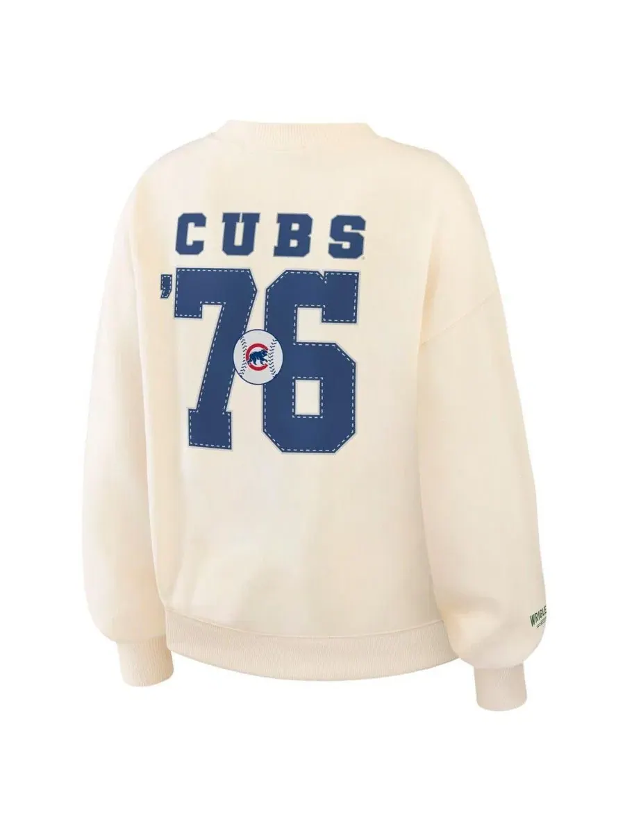 Женский свитшот с круглым вырезом Heavyweight, модель Chicago Cubs WEAR by Erin Andrews — изображение 2 из 2, бежевый