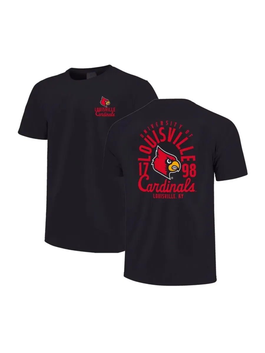 Футболка с коротким рукавом Mascot Overlay Louisville Cardinals Image One — изображение 1 из 3, черный