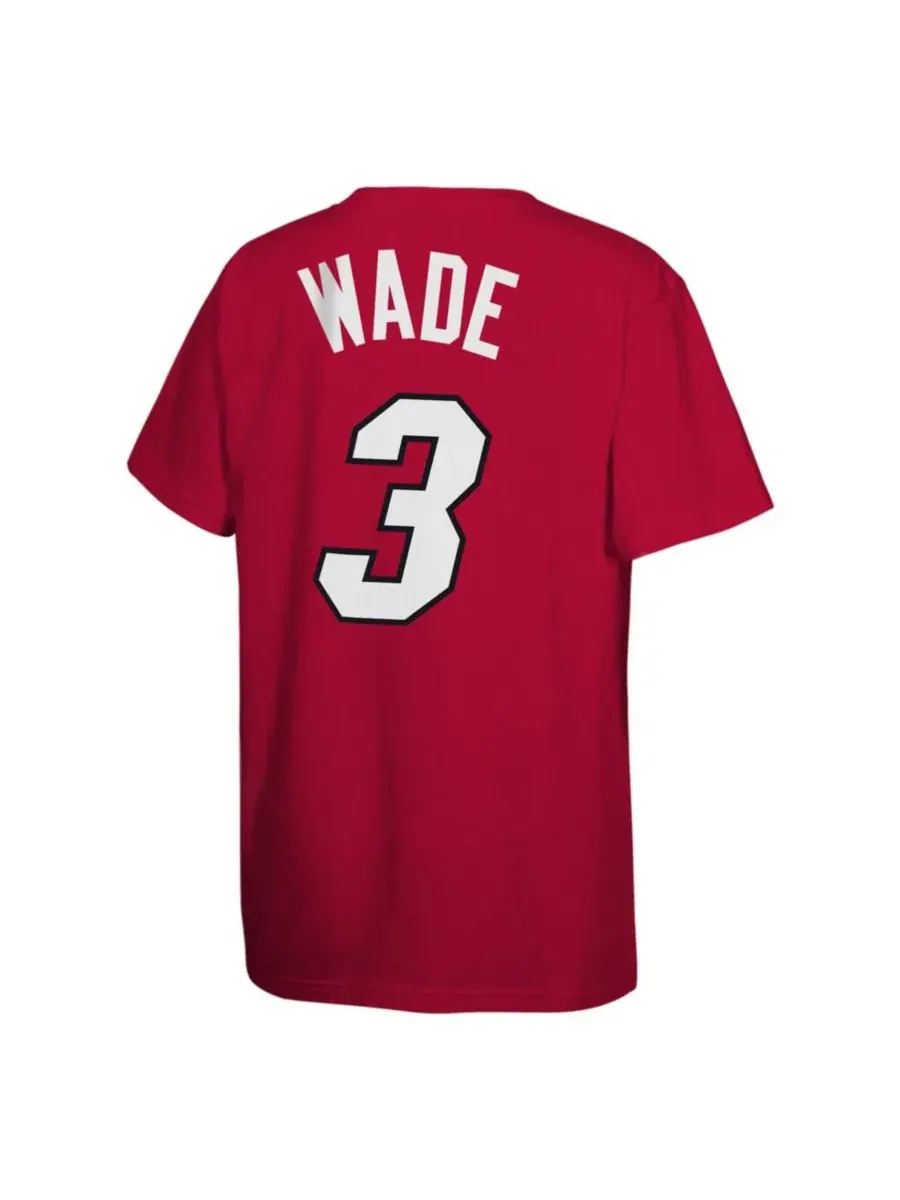 Футболка с длинным рукавом с принтом Dwyane Wade Hardwood Classics Mitchell & Ness — изображение 2 из 3, красный