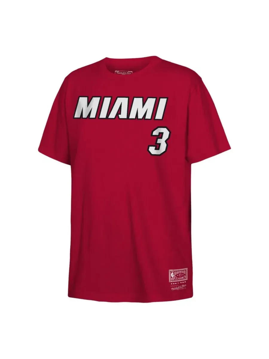 Футболка с длинным рукавом с принтом Dwyane Wade Hardwood Classics Mitchell & Ness — изображение 3 из 3, красный