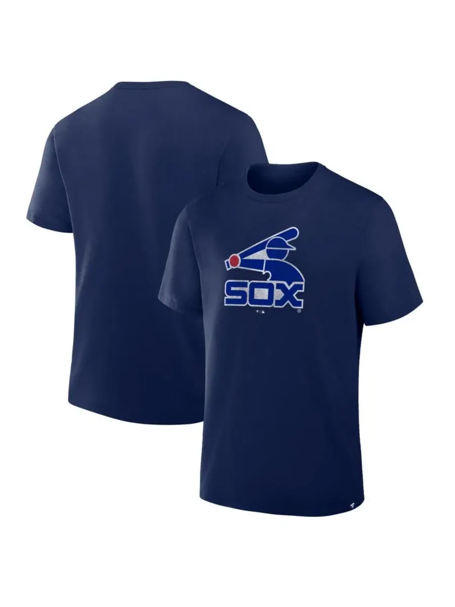 Мужская футболка с винтажным логотипом Chicago White Sox Fanatics — изображение 1 из 3, темно-синий
