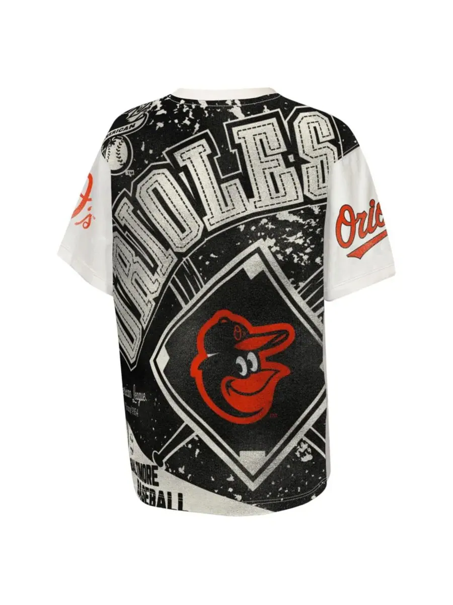 Футболка с принтом Big League Top Player Bold All-Over-Print Baltimore Orioles Outerstuff — изображение 2 из 3, бежевый